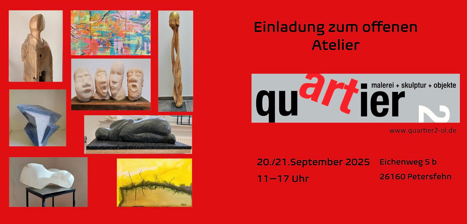 Einladung zum offenen Atelier - Quartier 2 Petersfehn/Oldenburg